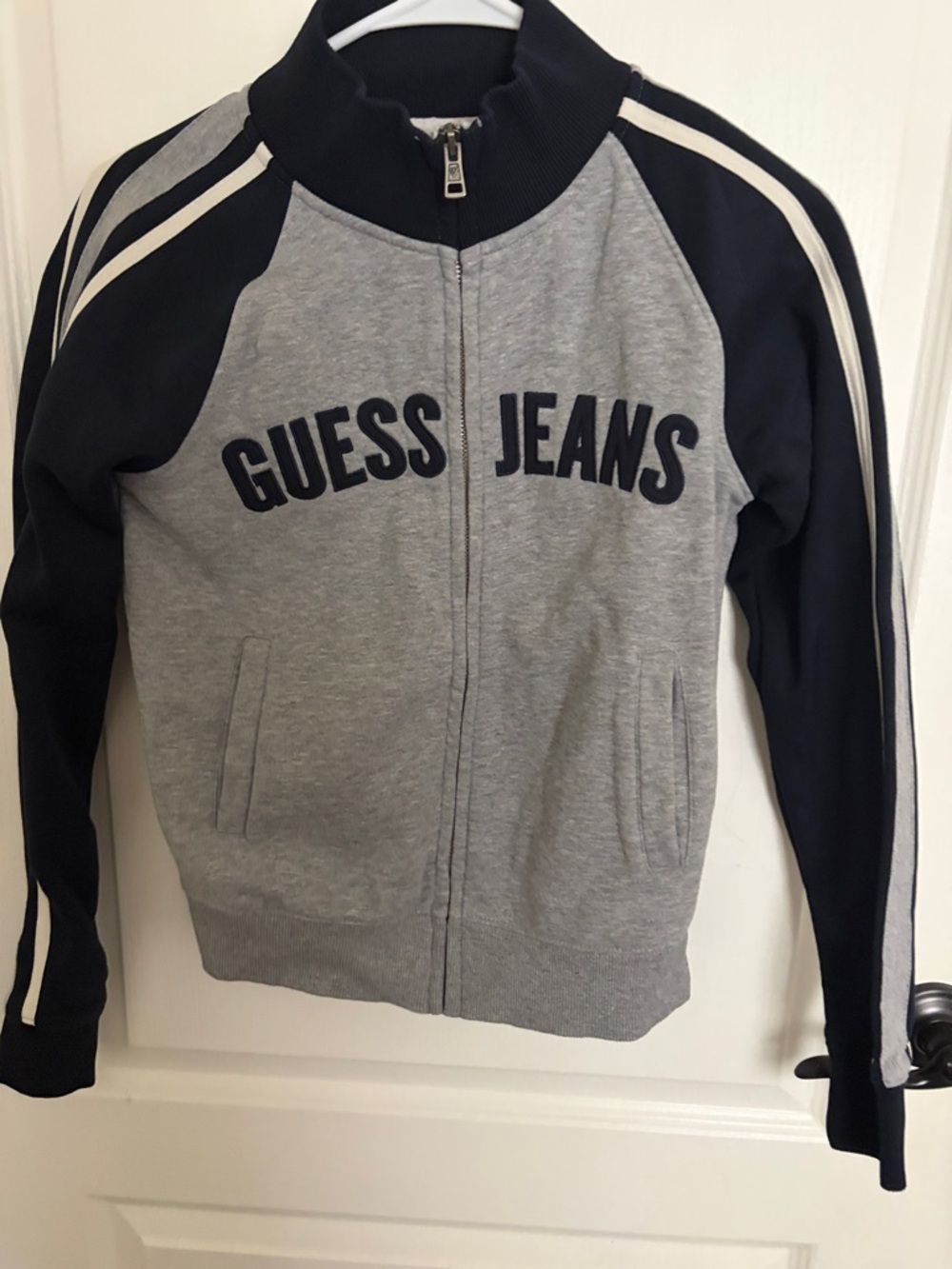 GUESS Grey & Navy Zip-Up Track Jacket